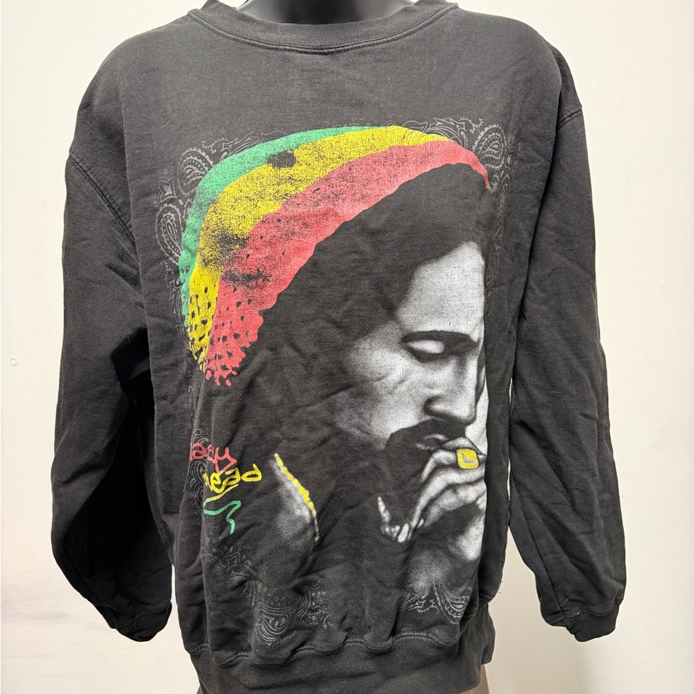 vintage-style Bob Marley graphic sweatshirt
